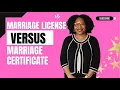 Marriage FAQ s - Marriage License VS Marriage Certificate