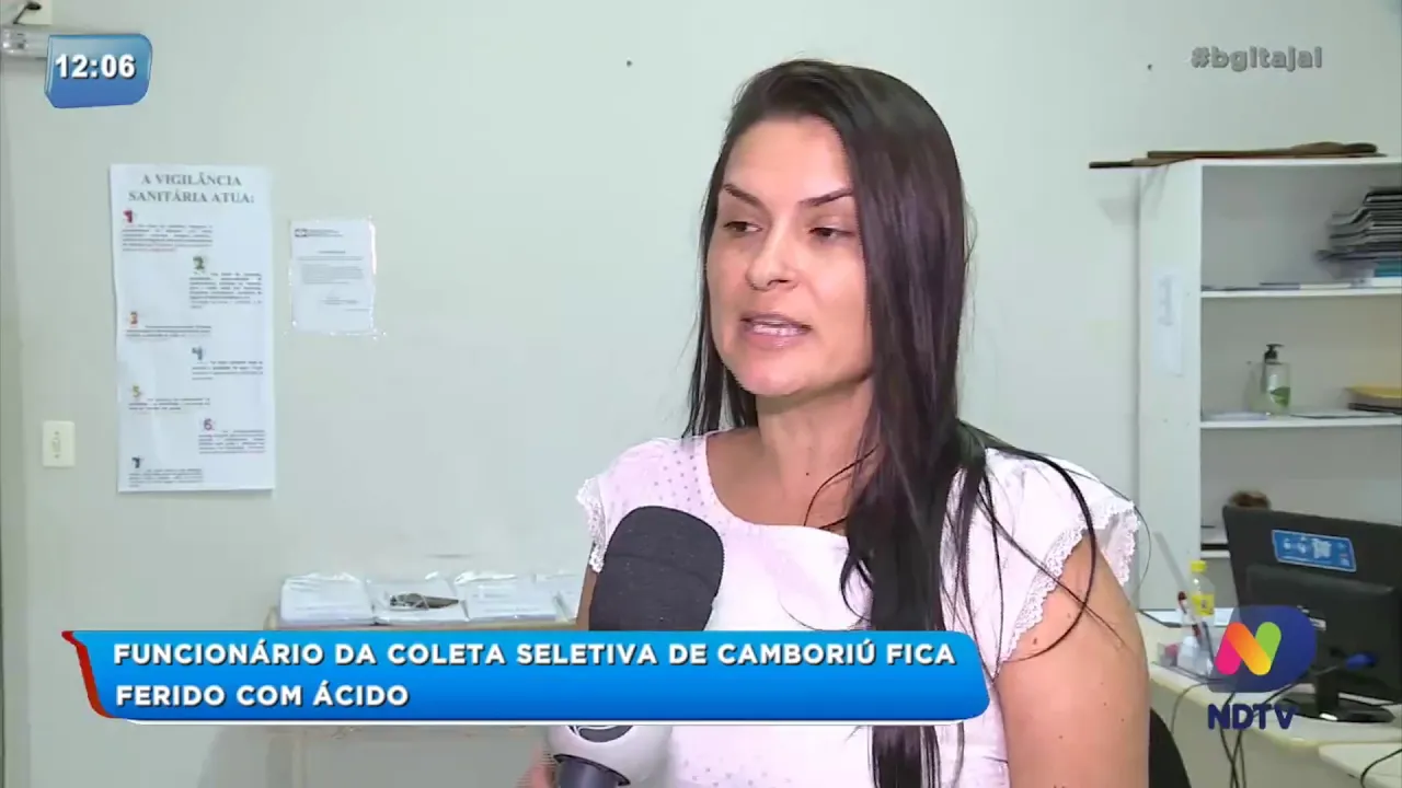 Funcionário da coleta seletiva de Camboriú fica ferido com ácido