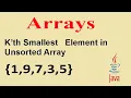 finding kth smallest element in unsorted array java arrays java programming