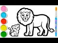 Lion Drawing Painting and Coloring for Kids Toddlers Drawing Basics