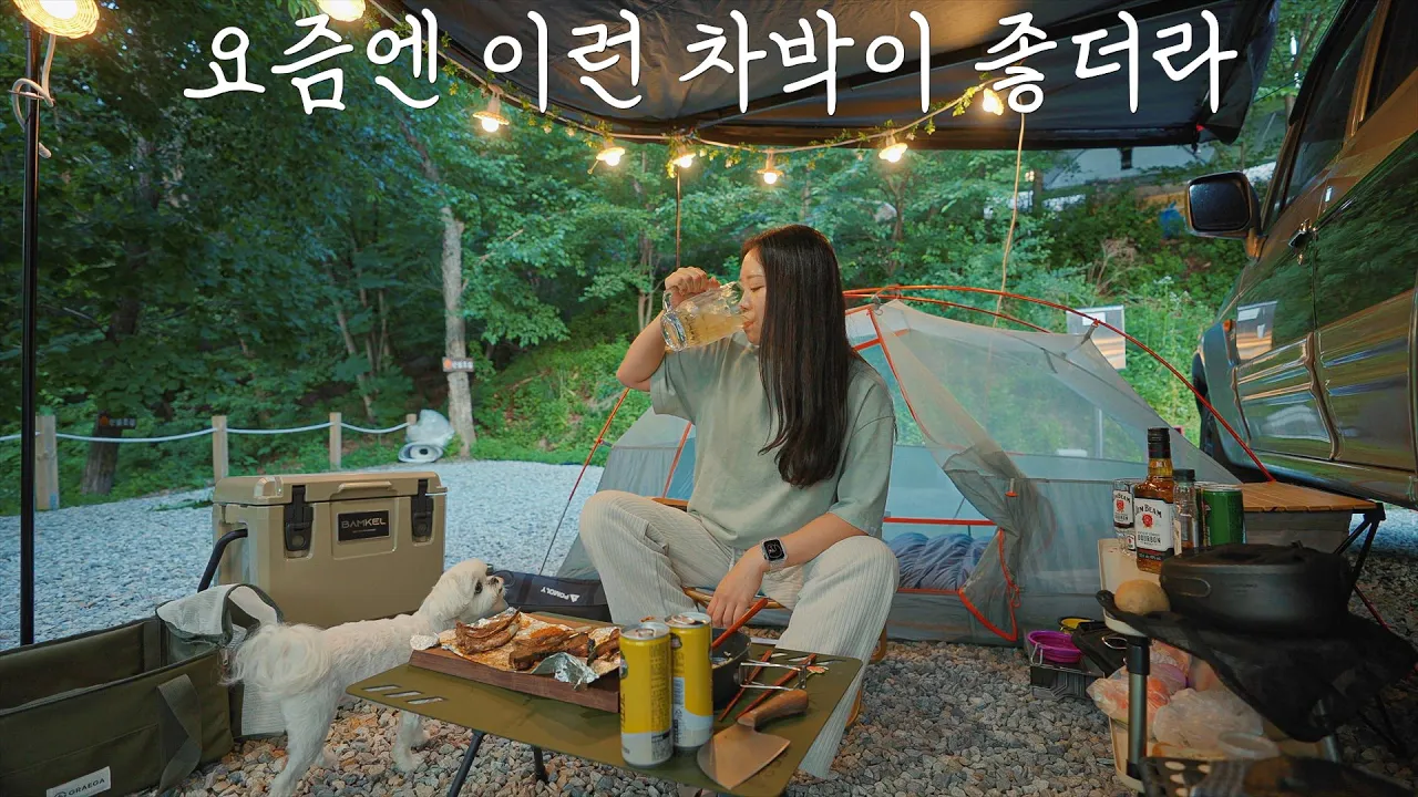 무더위의 초입, 화목난로가 오히려 좋은 이유 | 짐빔 하이볼에 프렌치랙, 감자구이, 콩국수 | 또 가고싶은 캠핑장 | 강화도 아르보리아캠핑장 썸네일