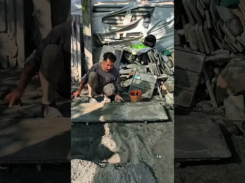 Making Awesome Big Cement Tiles #shorts #cement #tiles #wowskills