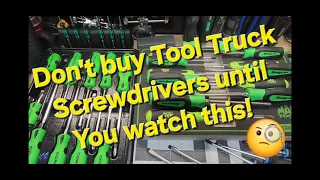 Tool Truck Screwdriver Sets Snap on Cornwell Mac Matco Review Comparison