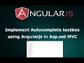 Implement Autocomplete Textbox using AngularJS from database in Asp net C