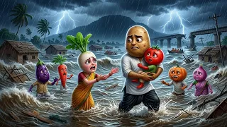 😱 भयानक बाढ़ में फँसा पूरा गाँव! अपने बेटे को बचाने निकला आलू 🌊