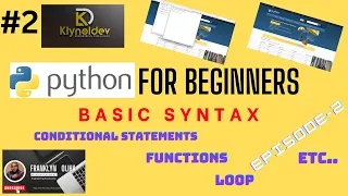 Basic Python Syntax For Beginners - Episode 2
