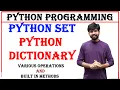 python set python dictionary various operations and built in methods sets and dictionaries