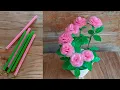 Download Lagu Cara membuat bunga mawar dari sedotan mudah | DIY rose from straw