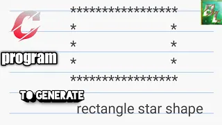 C program to generate rectangular star pattern shape in C