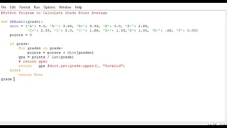 python program calculate GPA