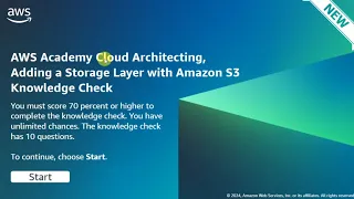 Module 4 Knowledge Check Answers Adding Storage Layer with Amazon S3 AWS CLOUD ARCHITECTING NEW
