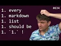every markdown list item should be 1