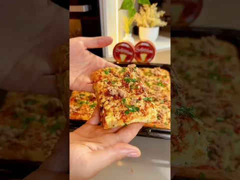 البيتزا بالعجينة السائلة 😍 #food #وصفات #اكسبلور #pizza