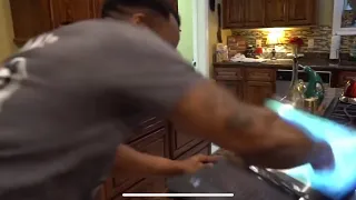 Angry man punch the computer