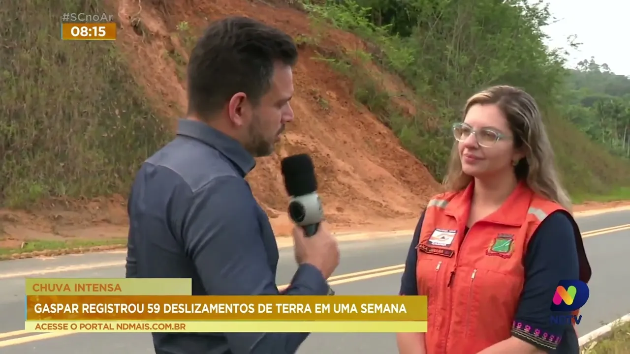Cidade de Gaspar, no Vale, registrou mais de cinquenta deslizamentos em apenas uma semana
