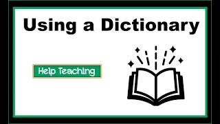 Using a Dictionary English Vocabulary Lesson