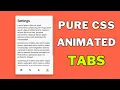 Create Tabs with HTML and CSS HTML CSS Animated Tabs