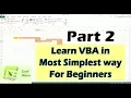 Learn VBA Macros quickly Tutorial for Visual Basic Beginners Part 2