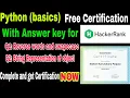 HackerRank free Certification python Basics Certification Free Certificate