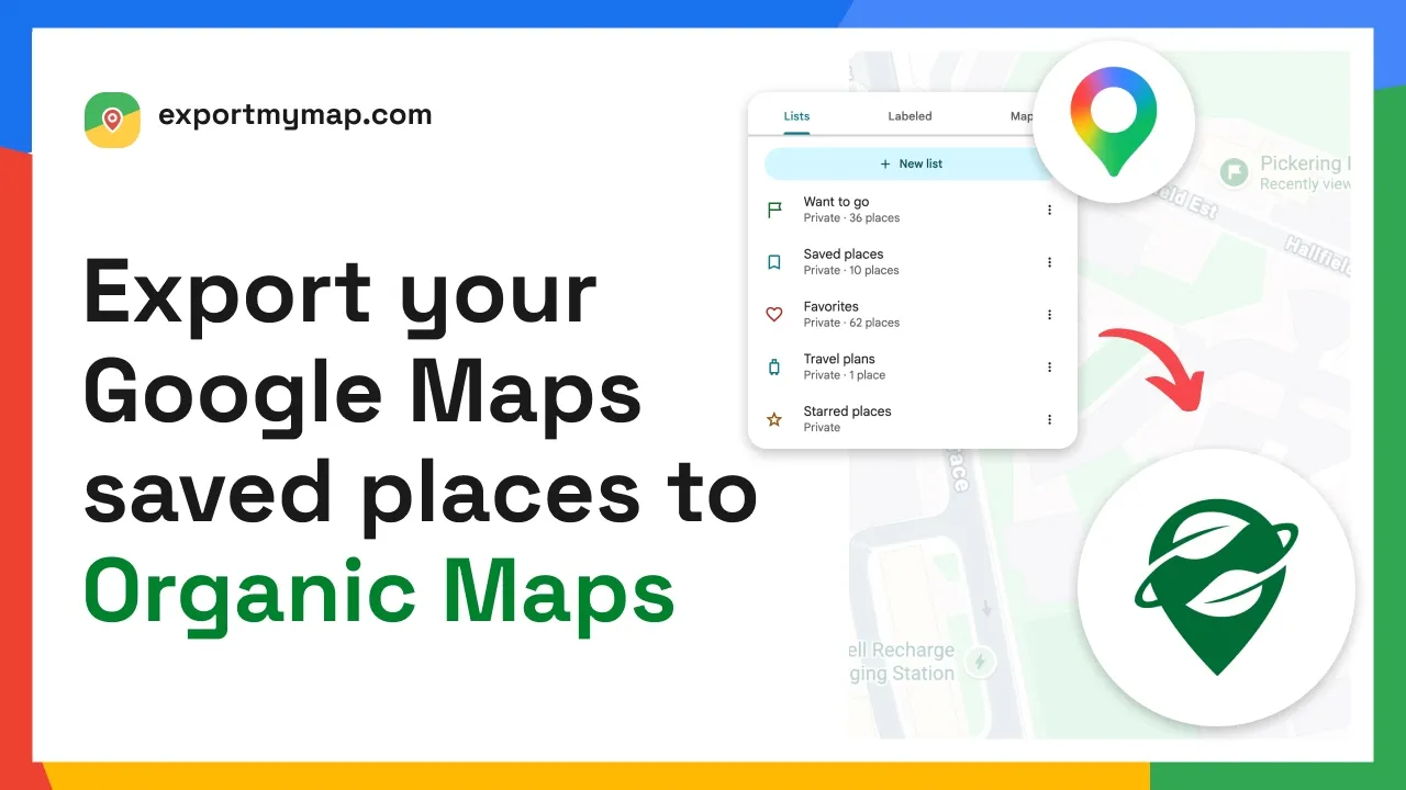 Export Google Maps saved places to Organic Maps