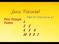 AMCAT Interview Question - Print Triangle Pattern in Java Programming