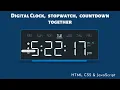 Digital Clock using HTML CSS and JavaScript Digital Clock Stopwatch and Countdown together