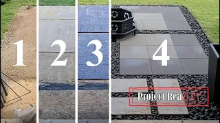 Paver patio build using Brock panels
