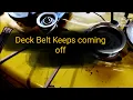 Deck belt keeps coming off 2 common reasons on John Deere 100 series riding mowers