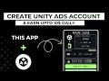 Unity Ads Account Tutorial 2025 Create Account Monetization App to Earn Real Money