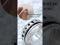 Moon and Star Spinner Ring in Silver