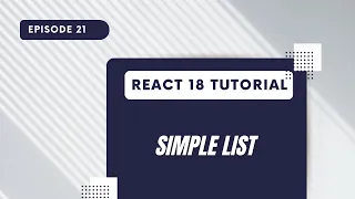 React 18 Tutorial - Simple List