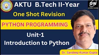 UNIT-1 I ONE SHOT I Introduction to Python I PYTHON PROGRAMMING I Gateway Classes I AKTU