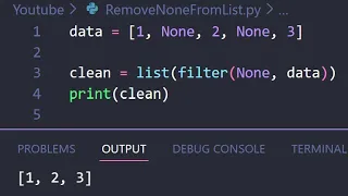 Remove None Values in Python in One Line