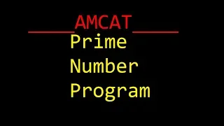 Prime number program AMCAT JAVA CLASSMATE