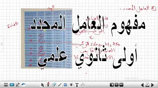درس 14 مفهوم العامل المحدد علوم طبيعية الستة أولى ثانوي علوم وتكنولوجيا 
