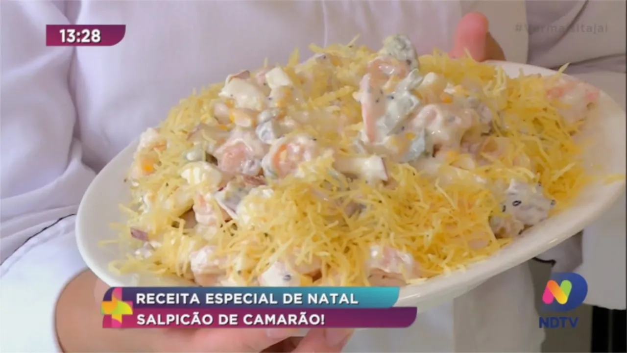 Receita de Natal salpicão de camarão