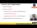 Reversal of 4 Digit Number in Python Programming
