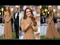 Lagu Catherine STUNS in Camel Perfection with Her Signature Ralph Lauren Gold Brown Pumps at Royal Event