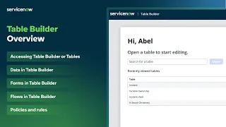 Table Builder Overview