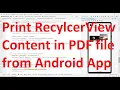 How to print RecyclerView content in a PDF file from your Android App - Android 13 API 33