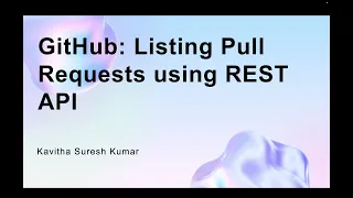 GitHub Listing Pull Requests using REST API