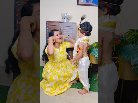 😱கிருஷ்ணர் Makeup இப்படி ஆகும்னு நினைக்கவே இல்ல! 😍🦚💙✨#shorts #jasvikamedia #krishnajanmashtami