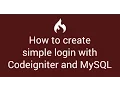 7 How to create simple login with codeigniter 3