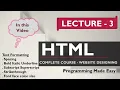 HTML Lecture 3 Text Formatting Font color style spacing