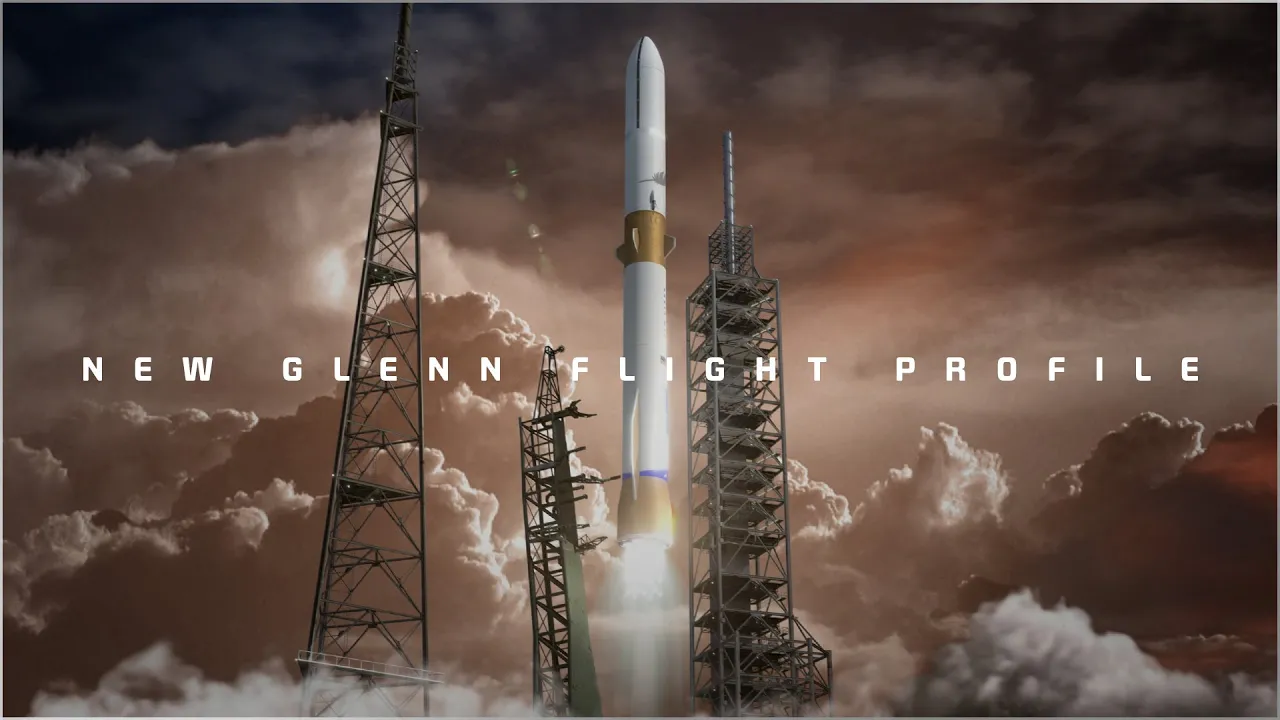Blue Origin New Glenn flight profile CGI video