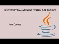 University Management System Project in java OOP Subject