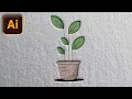 Plant in Pot In Illustrator cc - Tutorial