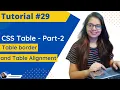 CSS Table - Part-2 Table Alignment How to set alignment Web Designing Tutorial
