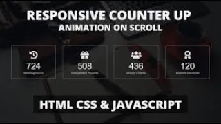 Responsive Counter up Animation on Scroll using HTML CSS jQuery