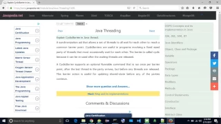 Explain CyclicBarrier in Java thread javapedia net